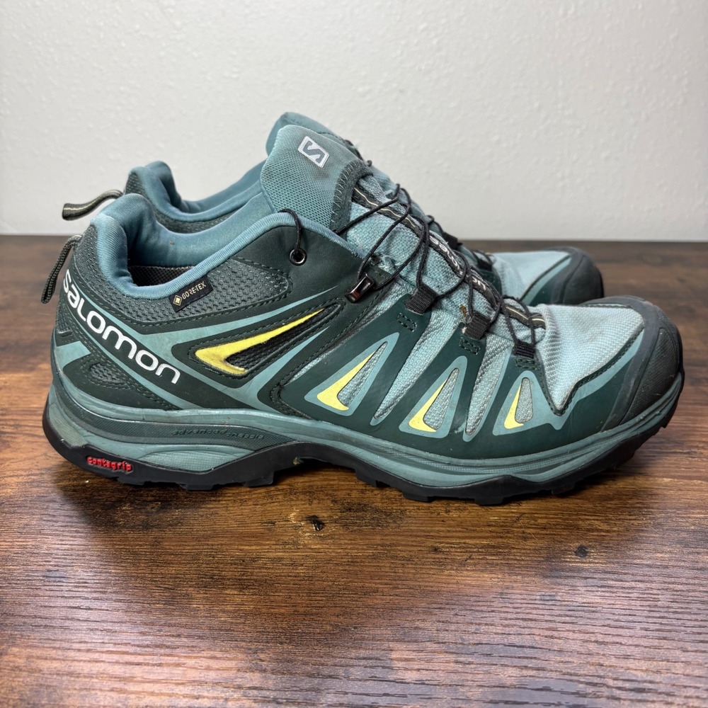 Salomon X Ultra Gore-Tex Hiking Shoes Teal Green Mens 11 400065 Low Top Trail